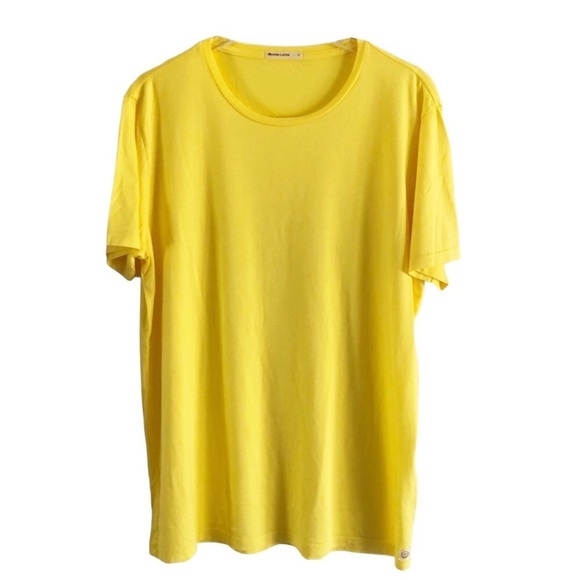 Marine Layer Mens Yellow Signature T-Shirt Size Large - Picture 2 of 6